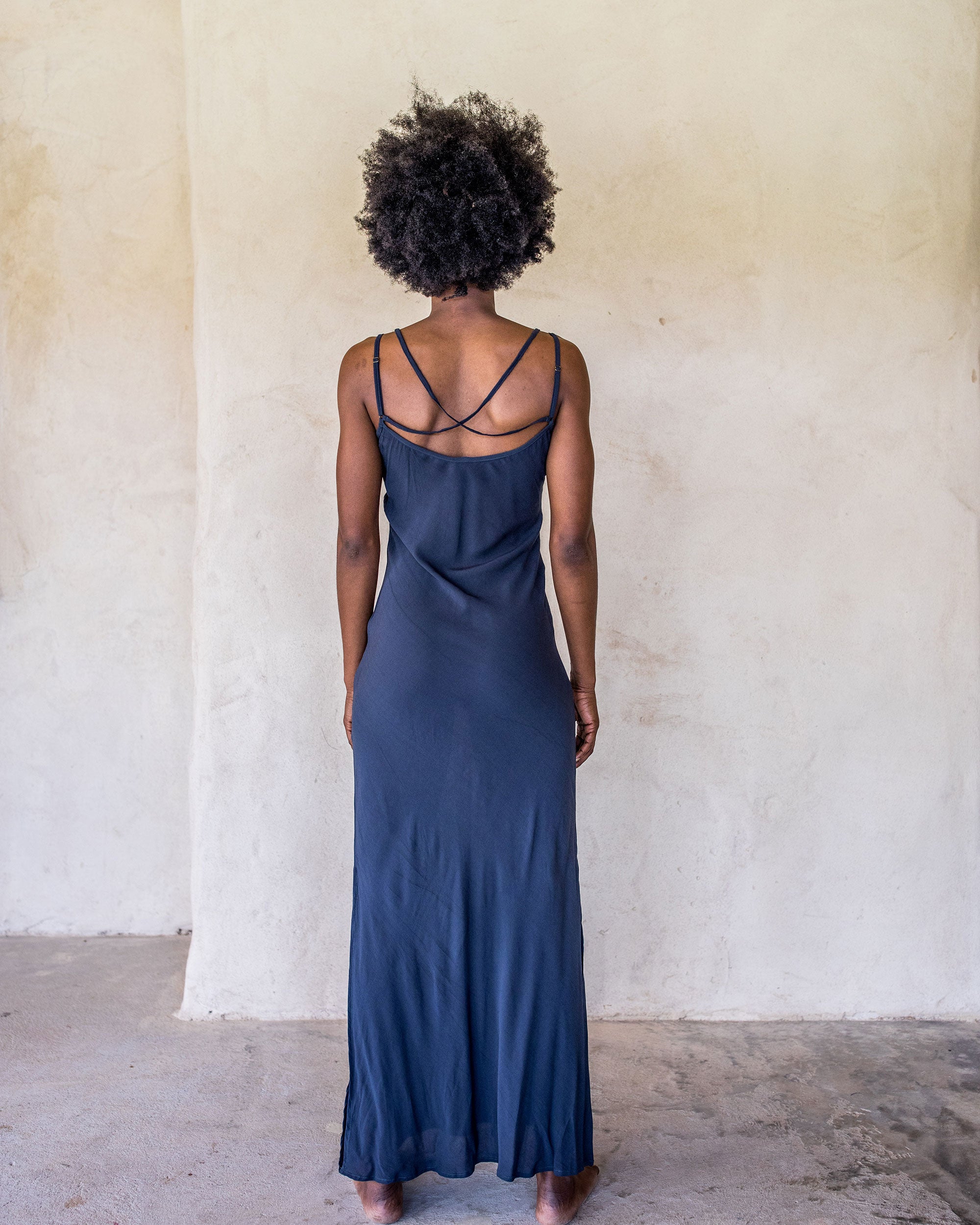 Long Slip Dress - Navy - Idis Designs