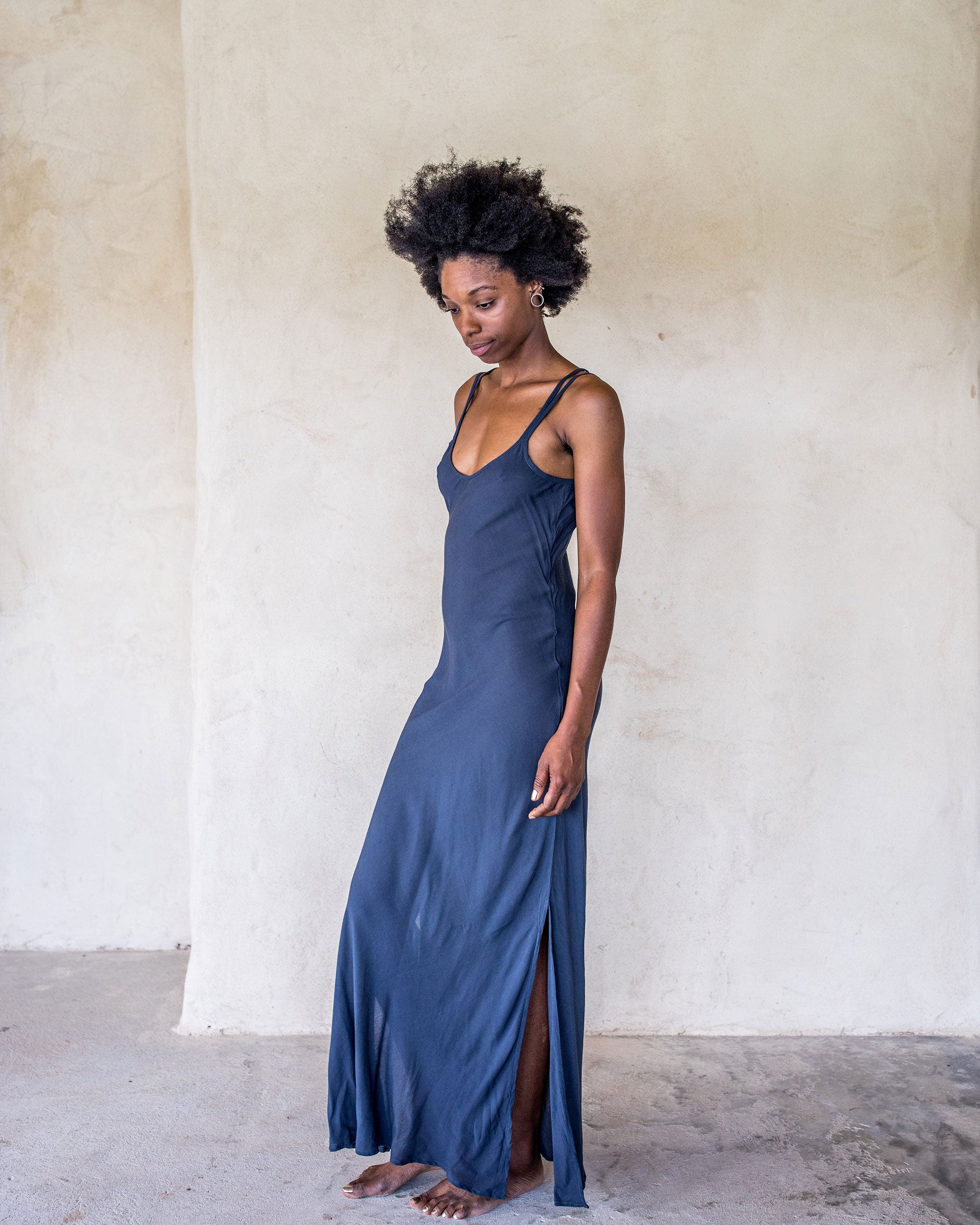 Long Slip Dress - Navy - Idis Designs