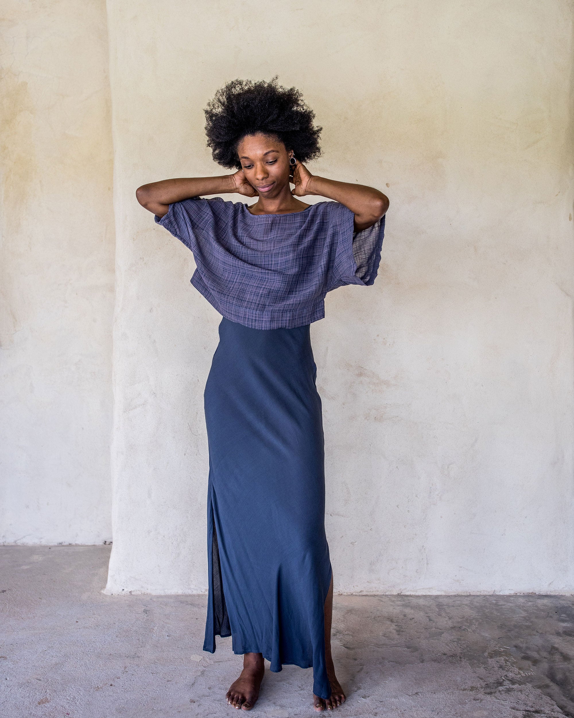 Long Slip Dress - Navy - Idis Designs