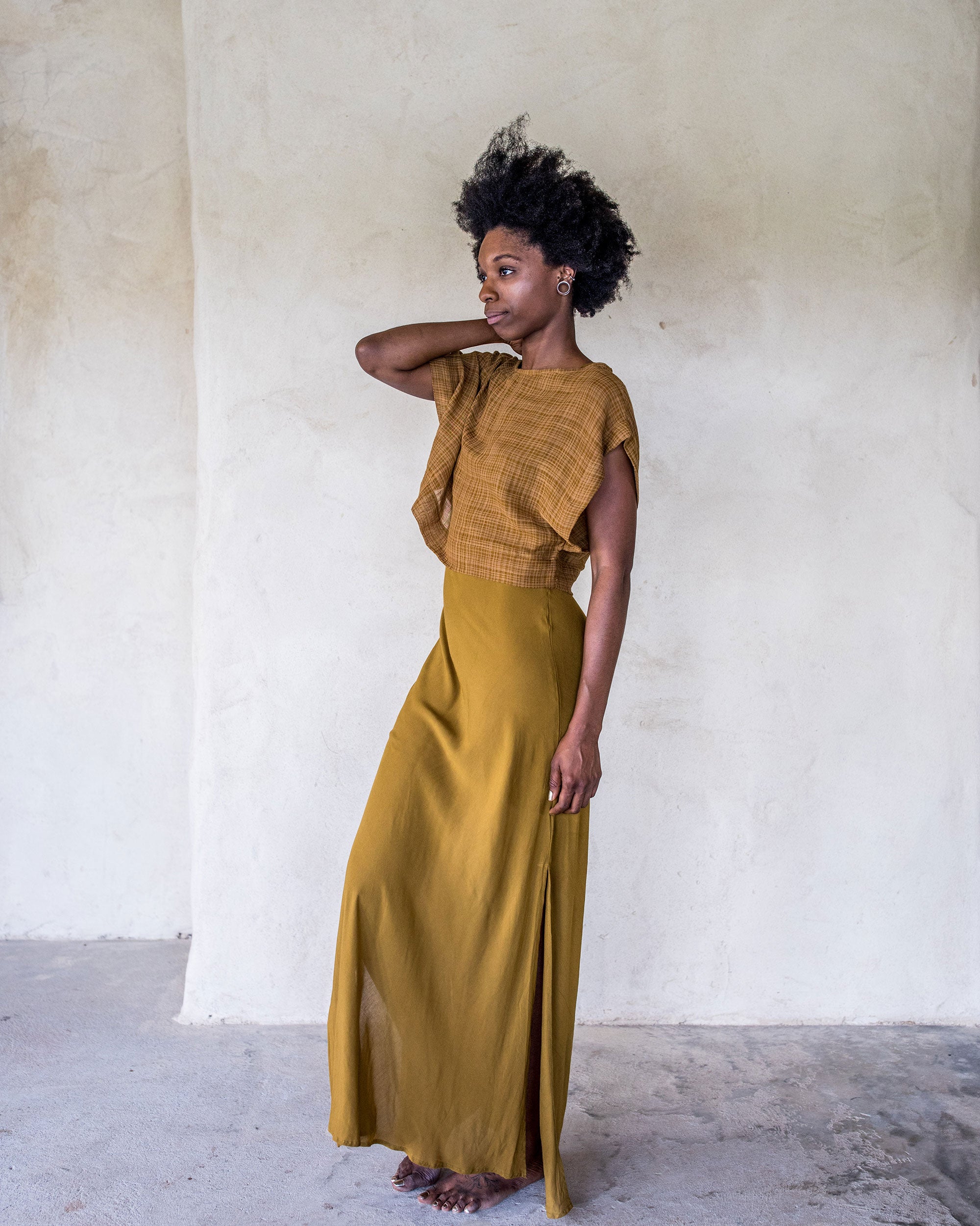 Long Slip Dress - Tumeric - Idis Designs