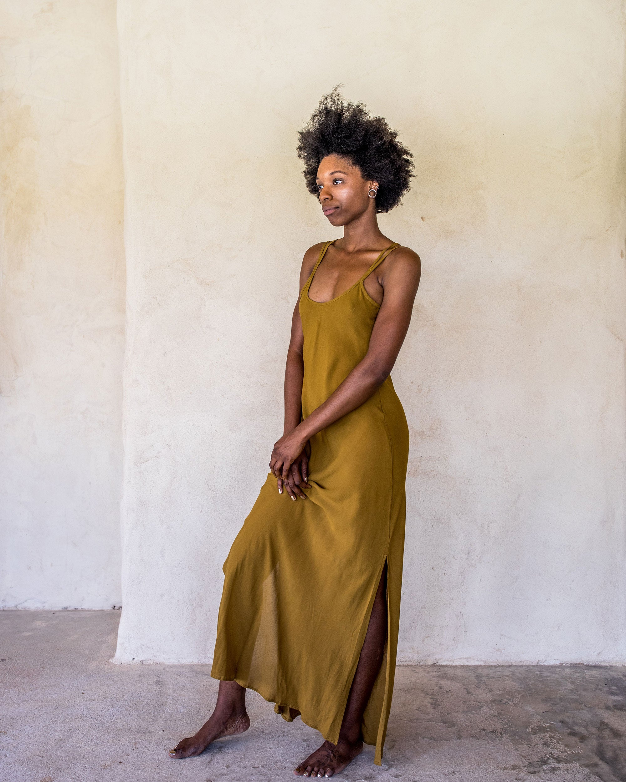 Long Slip Dress - Tumeric - Idis Designs
