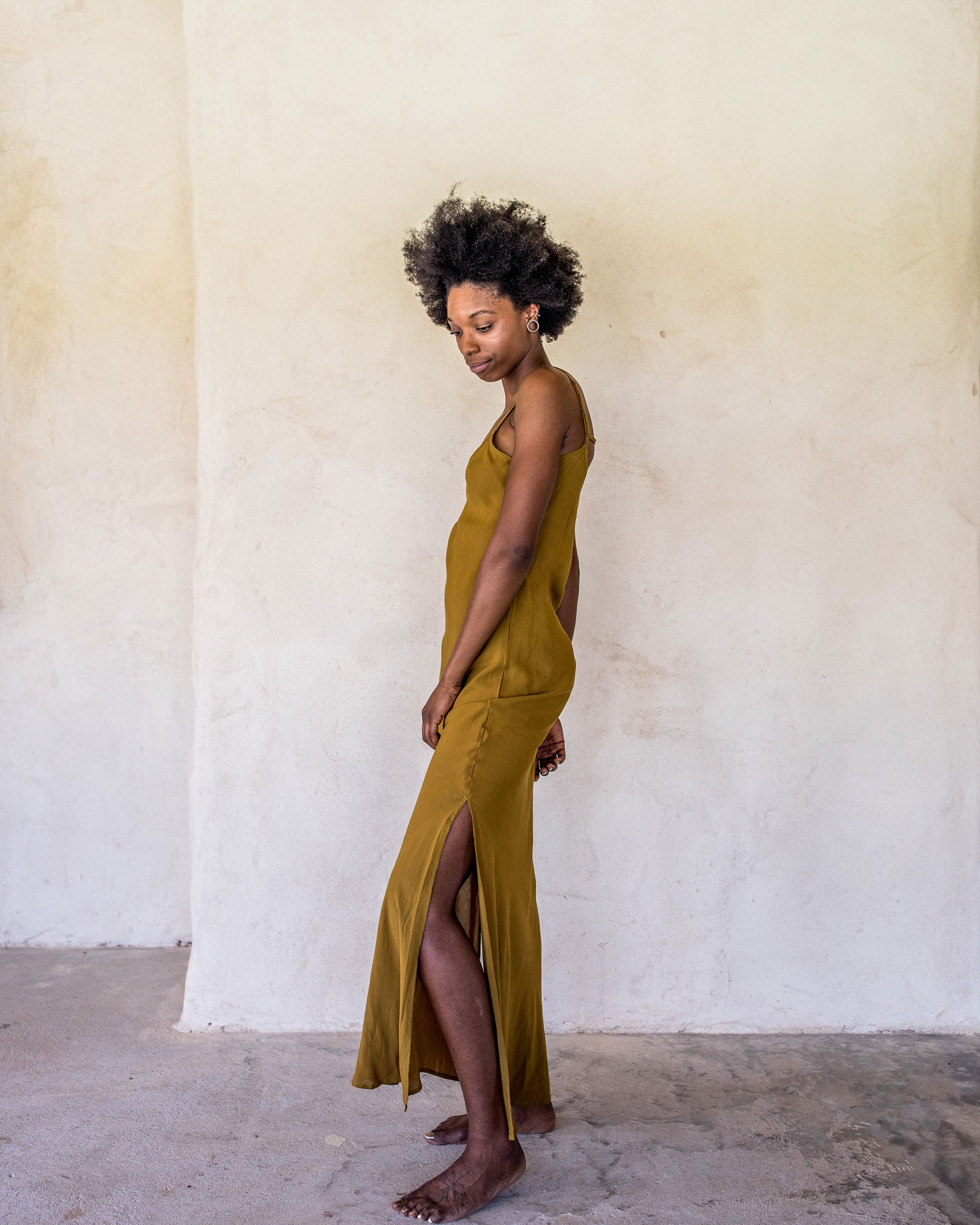 Long Slip Dress - Tumeric - Idis Designs