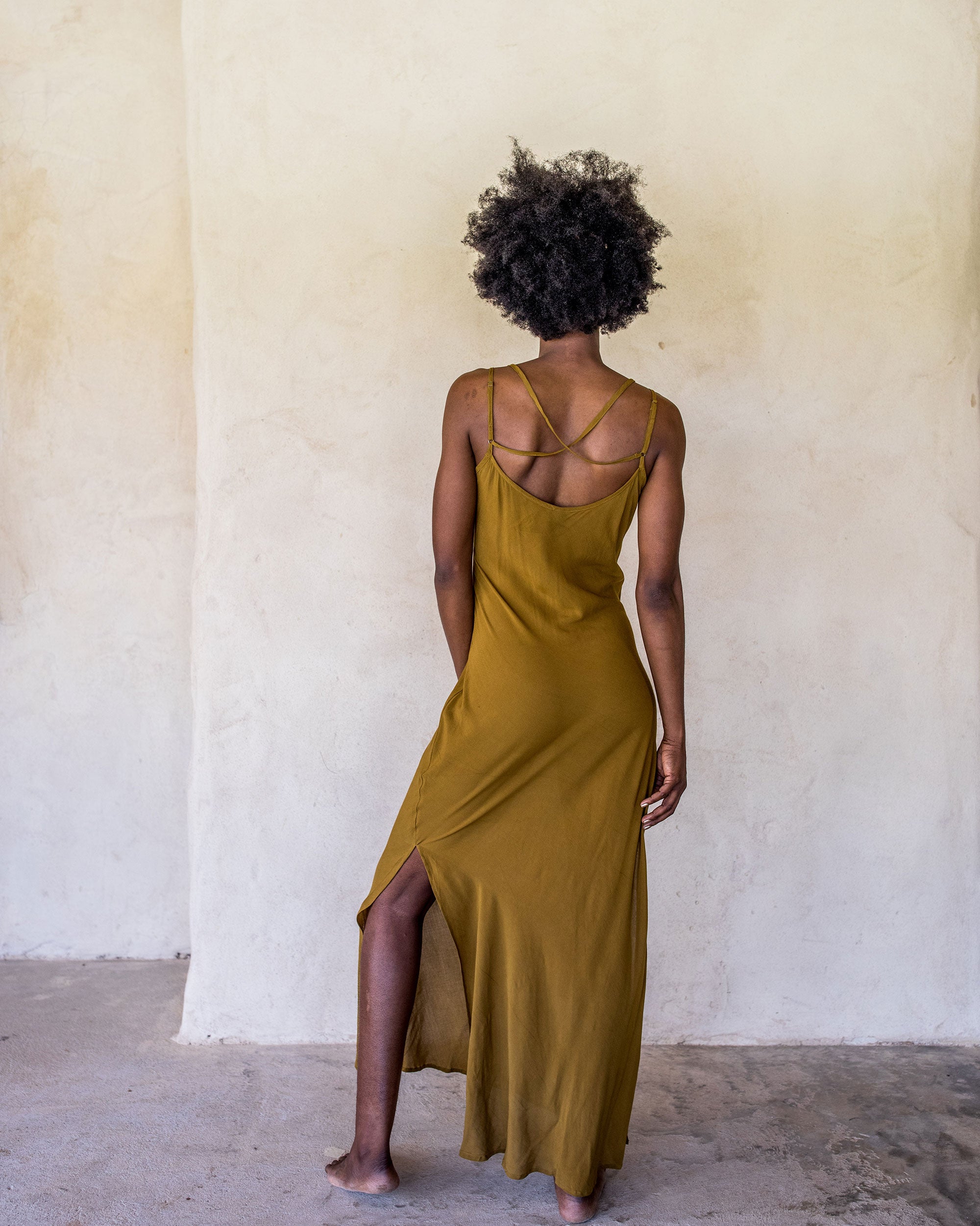 Long Slip Dress - Tumeric - Idis Designs
