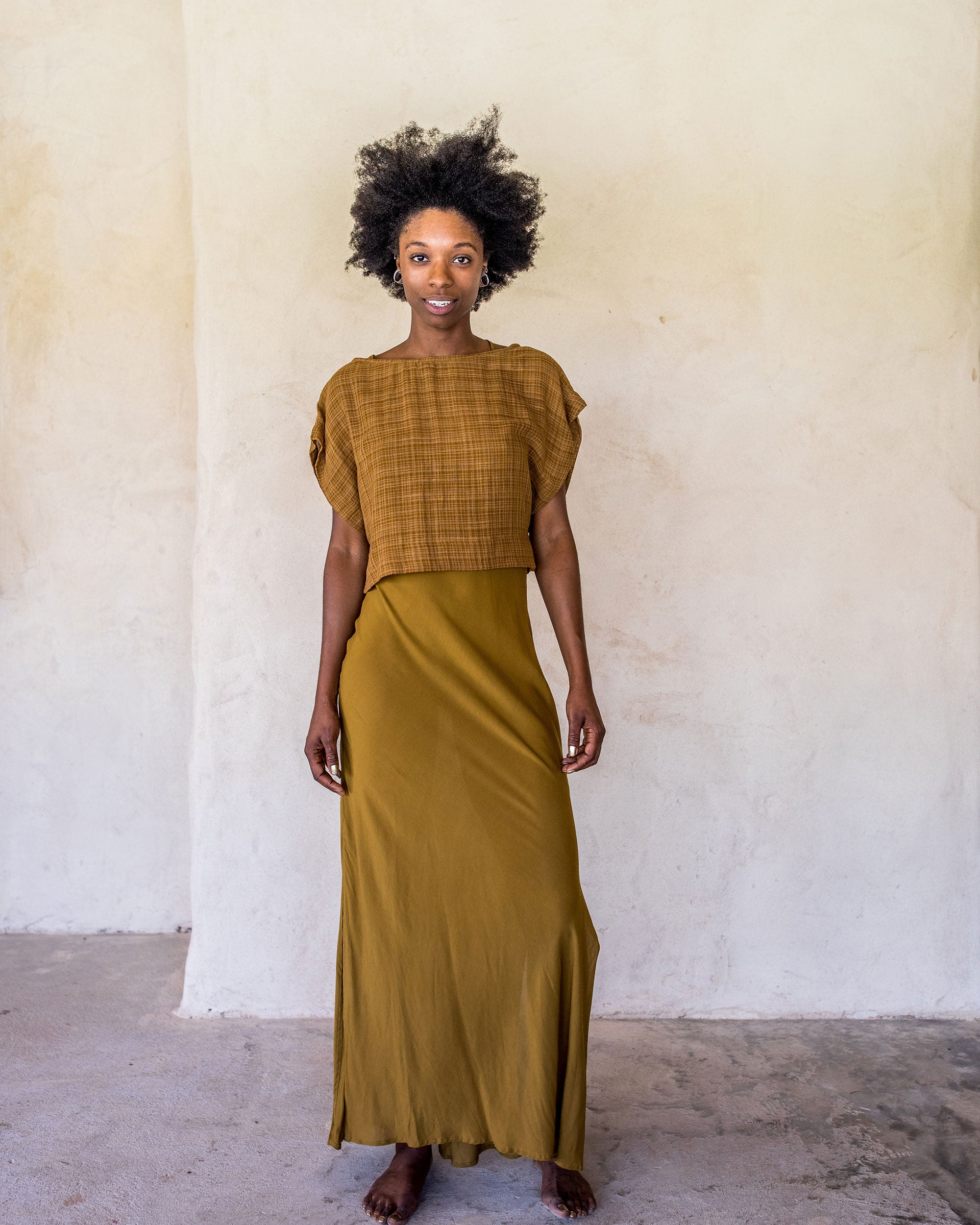 Long Slip Dress - Tumeric - Idis Designs