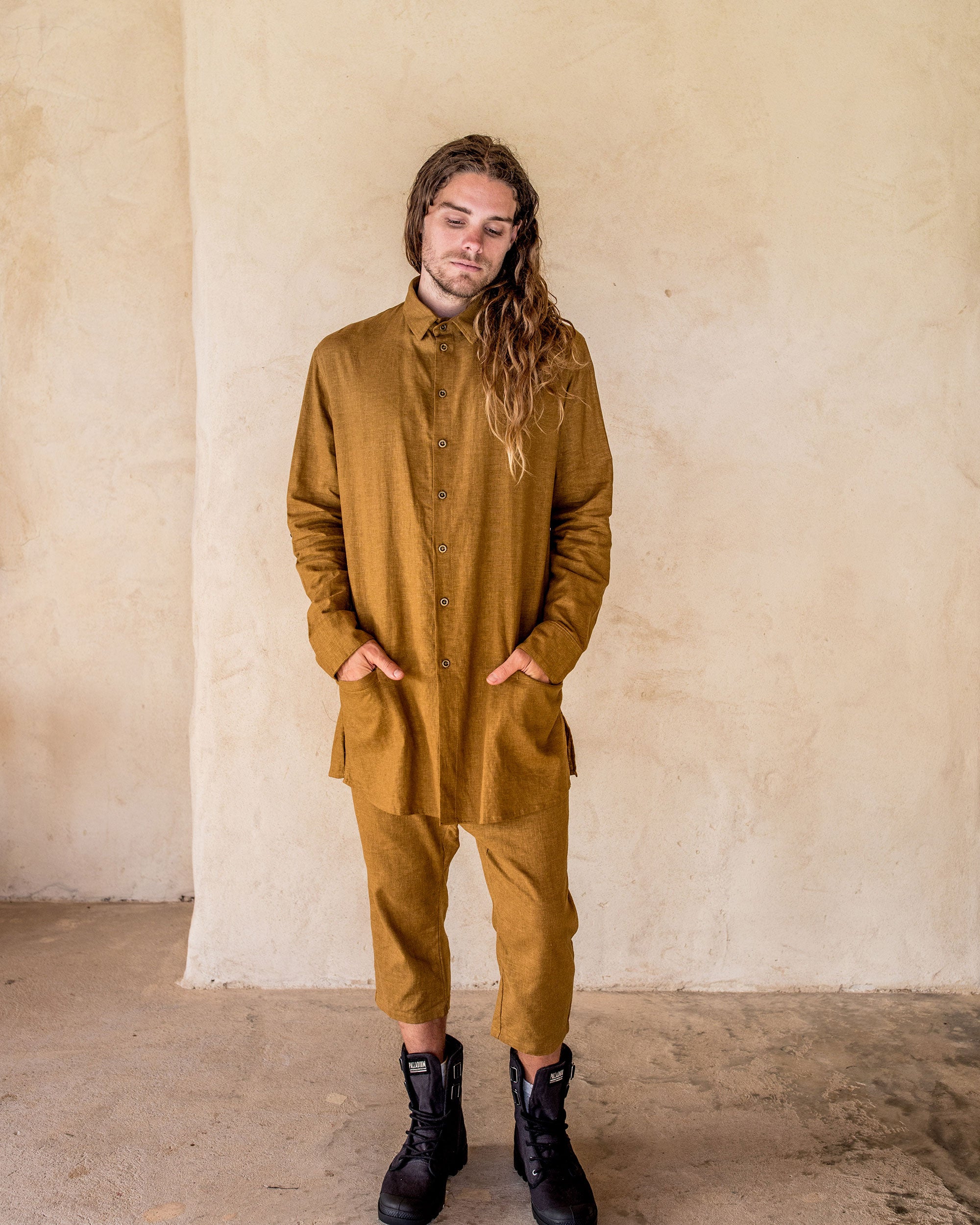 Axial Linen Shirt - Tumeric - Idis Designs