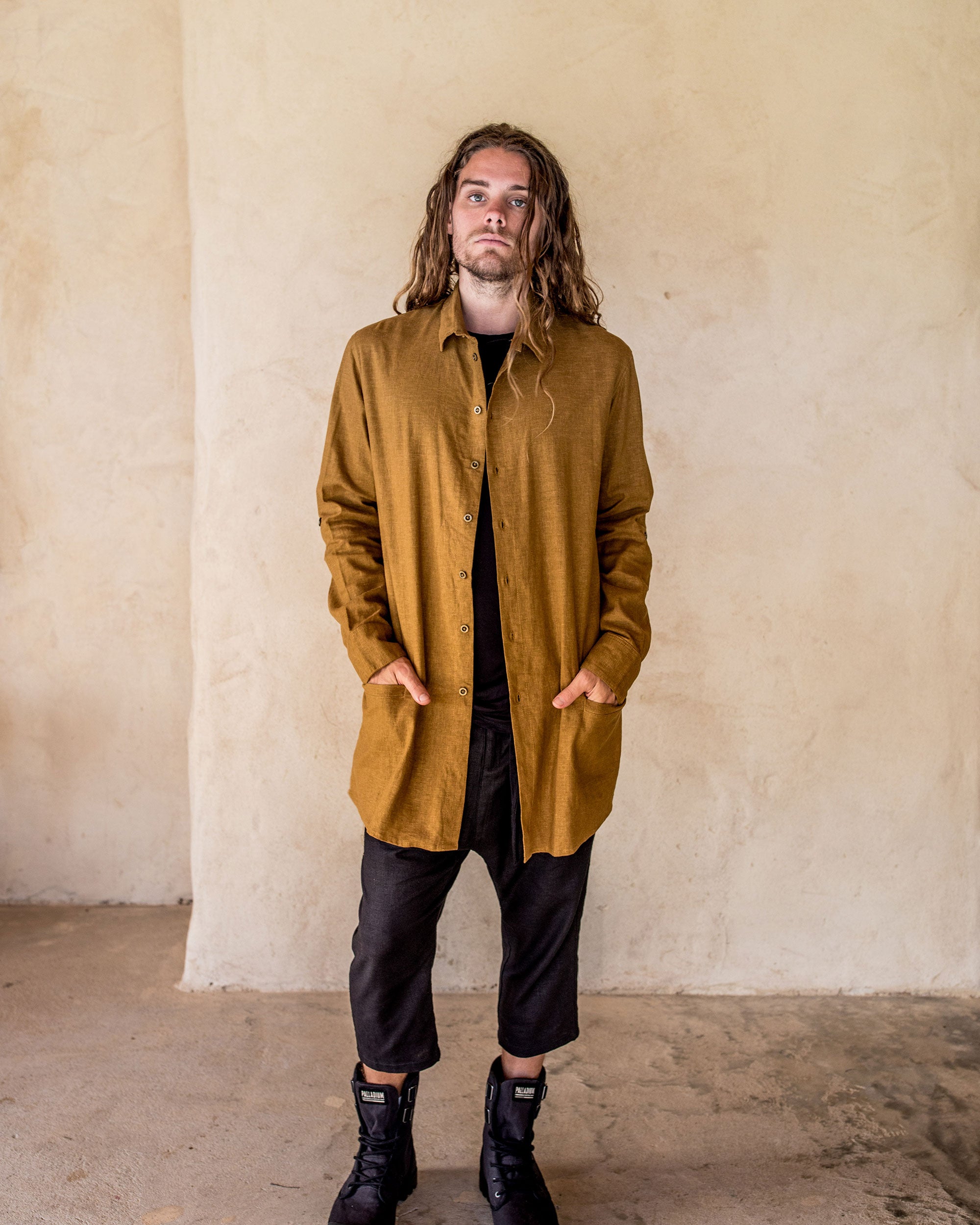 Axial Linen Shirt - Tumeric - Idis Designs