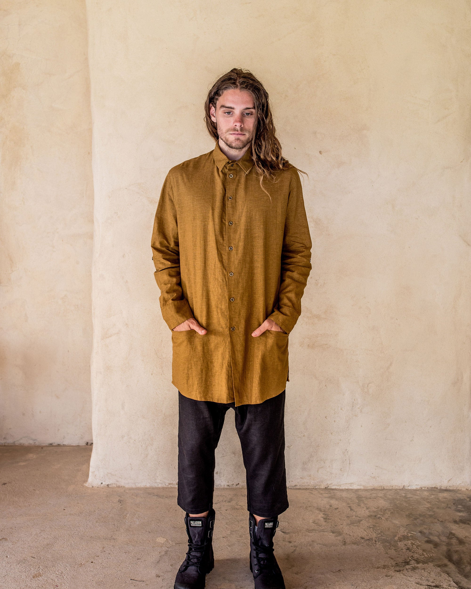 Axial Linen Shirt - Tumeric - Idis Designs