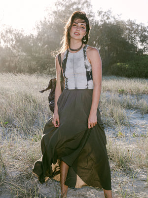 Green Peony Skirt