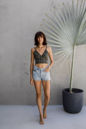 Yoga Crop - Lines of Forest - Idis Designs