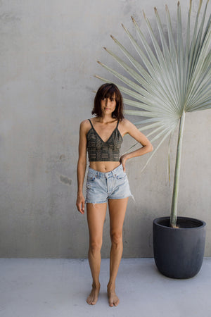Yoga Crop - Lines of Forest - Idis Designs