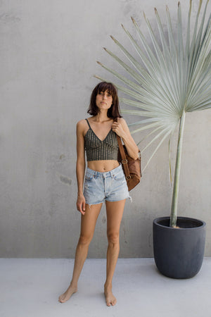 Yoga Crop - Lines of Forest - Idis Designs