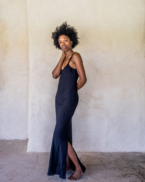 Long Slip Dress - Black - Idis Designs