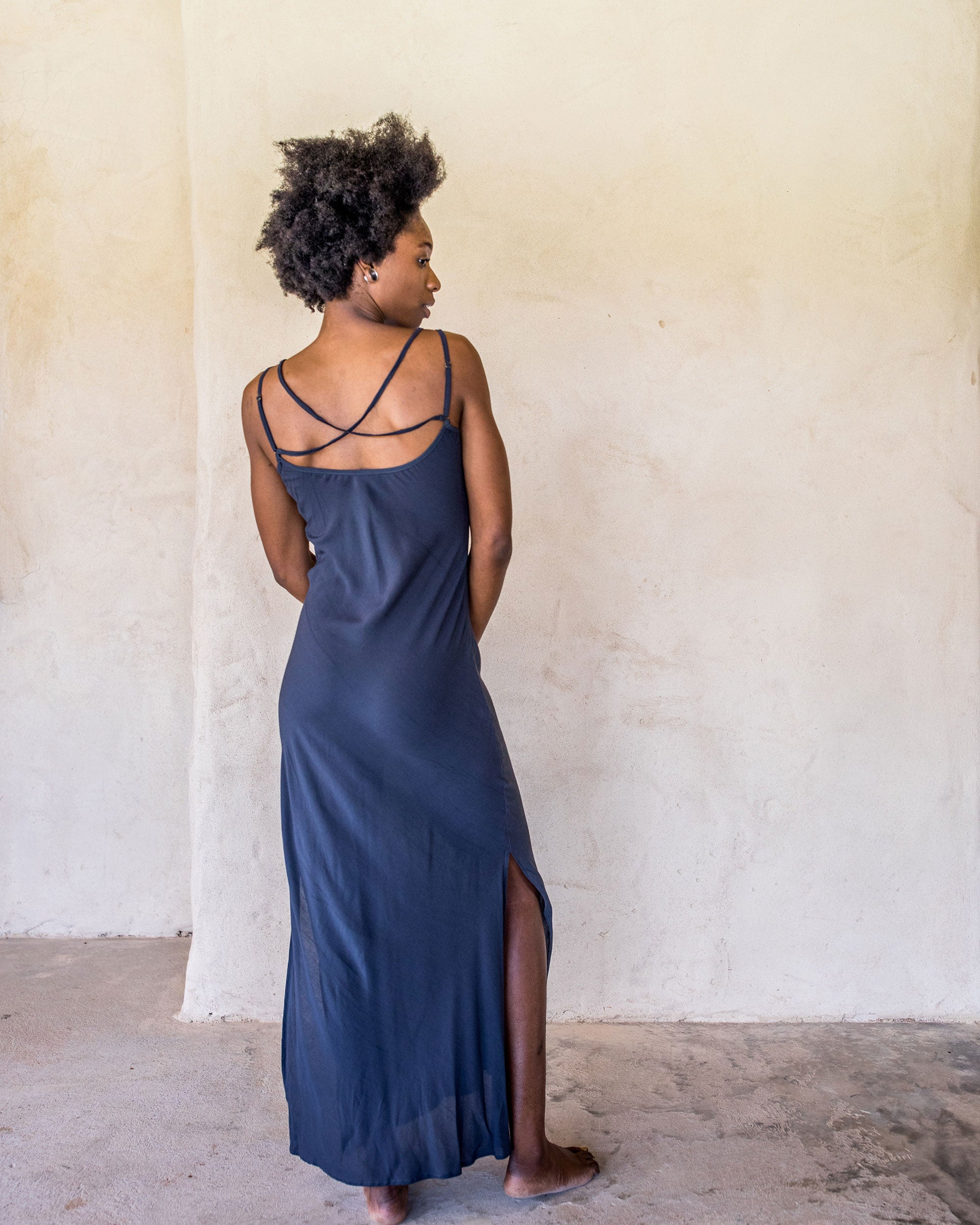 Long Slip Dress - Navy - Idis Designs