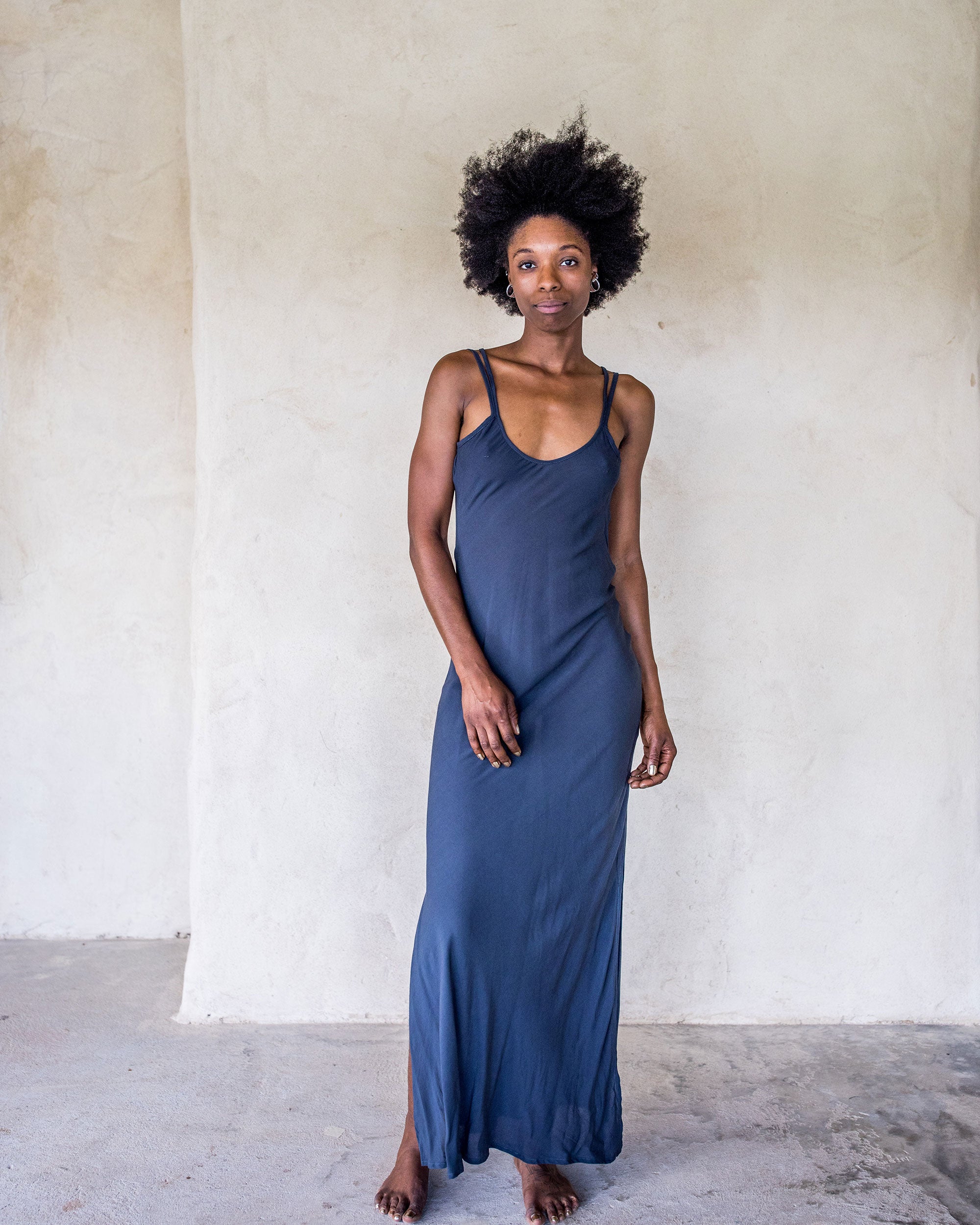 Long Slip Dress - Navy – Idis Designs