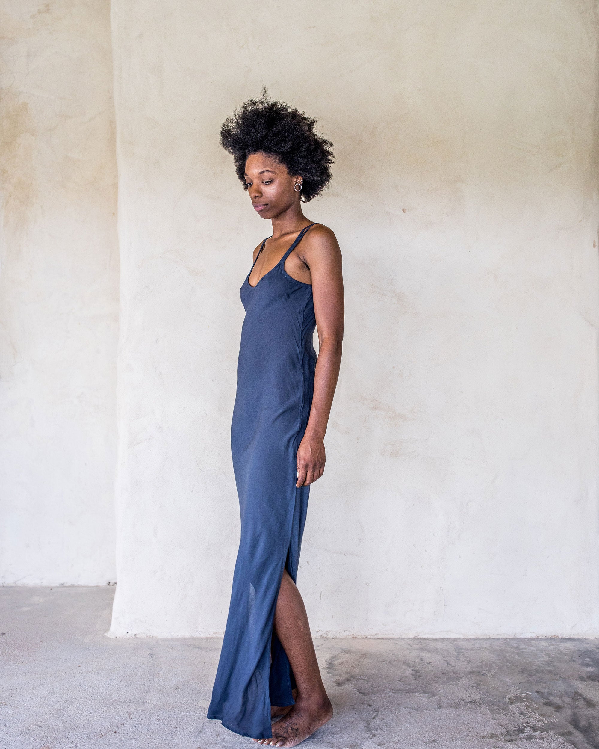 Long Slip Dress - Navy - Idis Designs