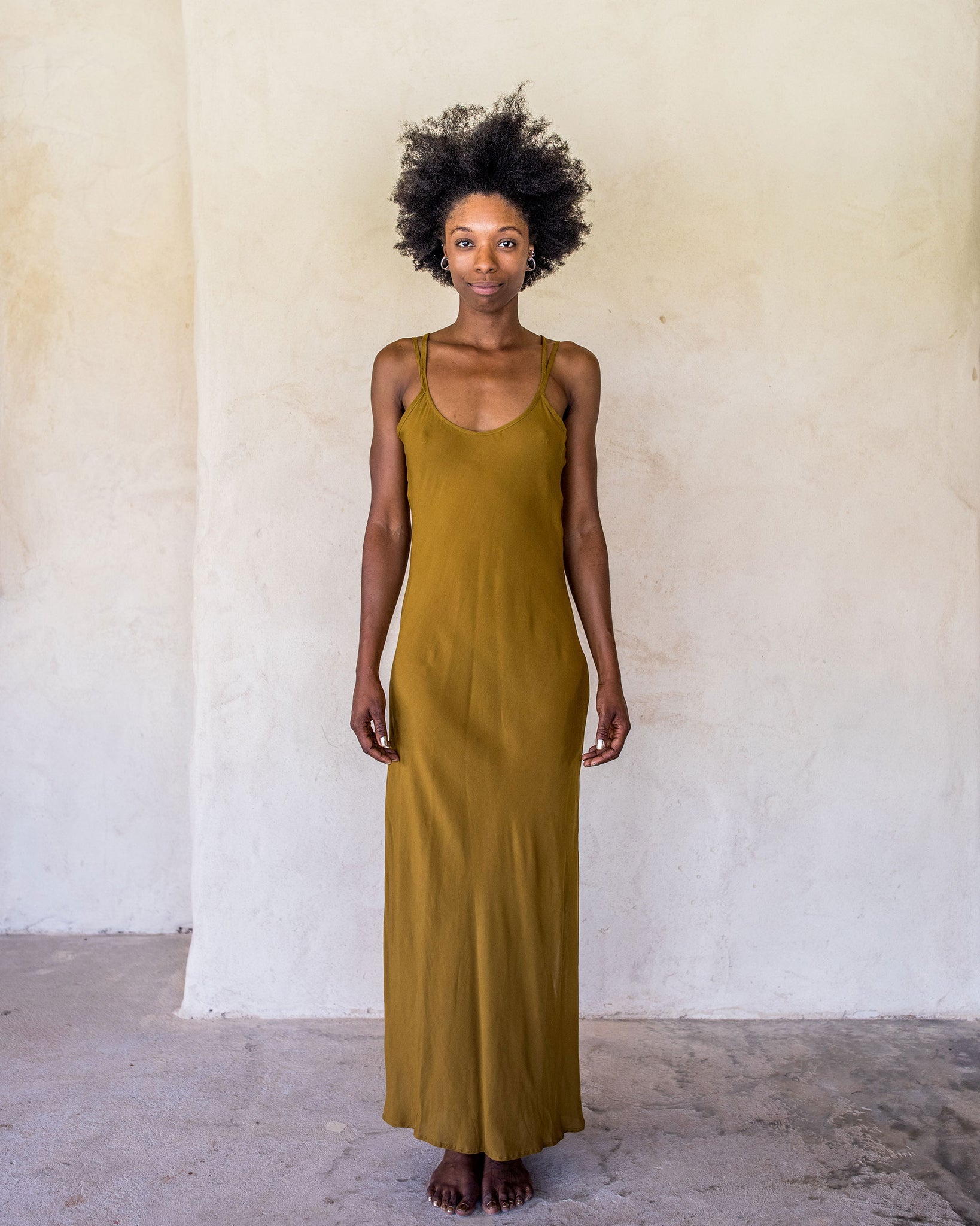 Long Slip Dress - Tumeric - Idis Designs