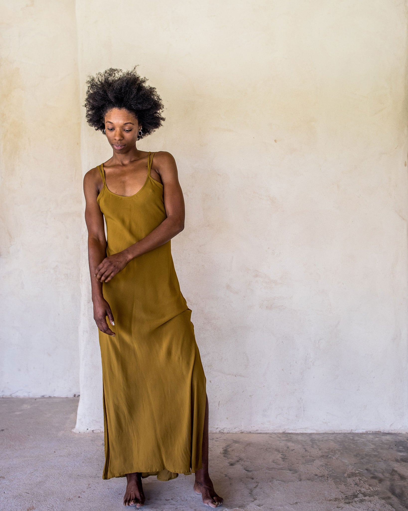 Long Slip Dress - Tumeric - Idis Designs