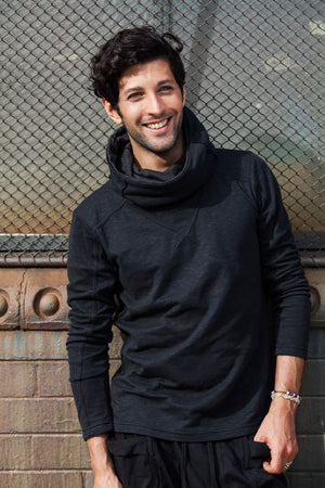 Long neck hoodie mens discount