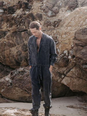 Linen jumpsuit - Stone