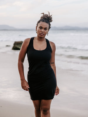 Black Linen Tank Dress