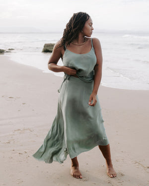 Silk Peony Skirt  - Ocean