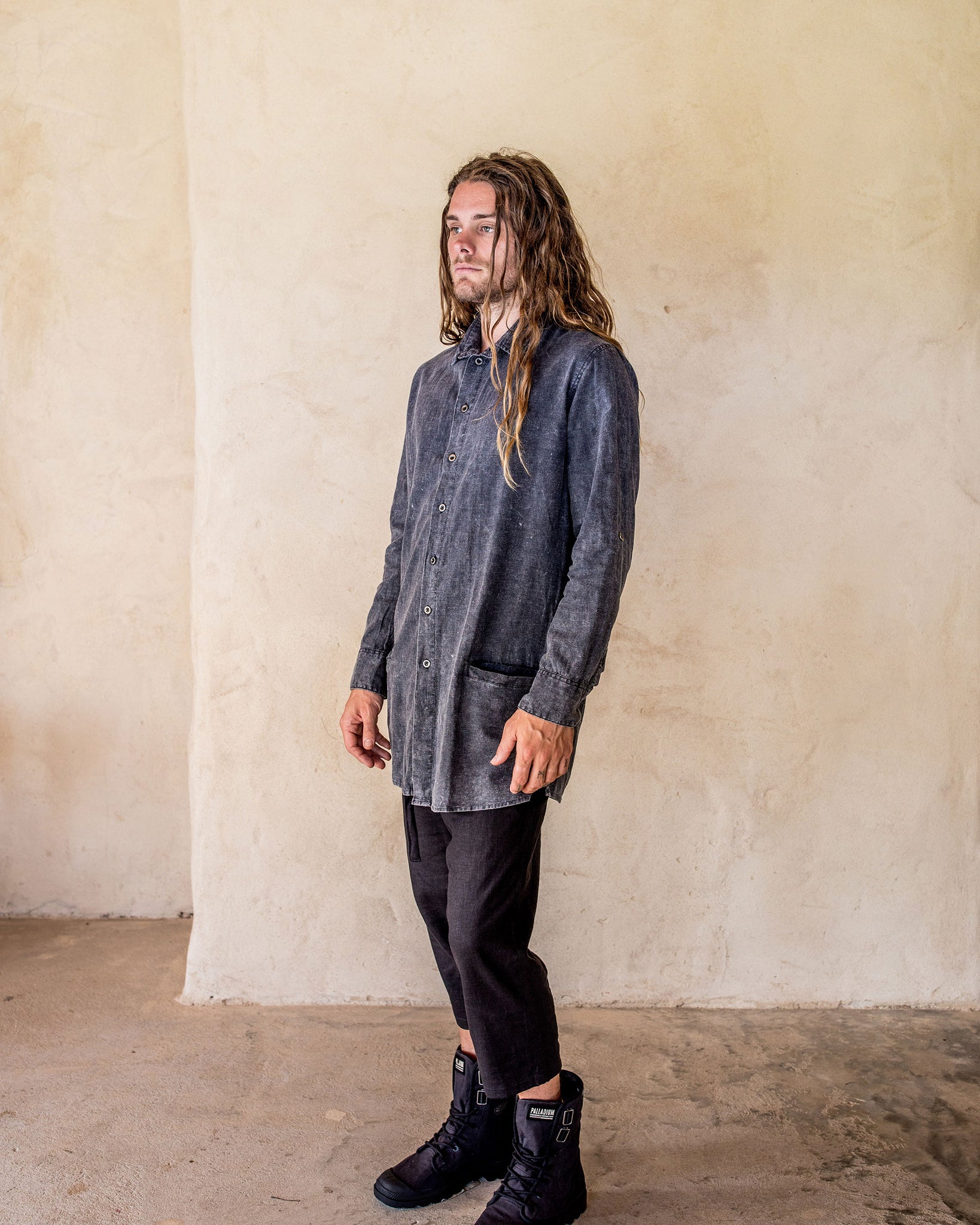 Axial Linen Shirt - Stone - Idis Designs