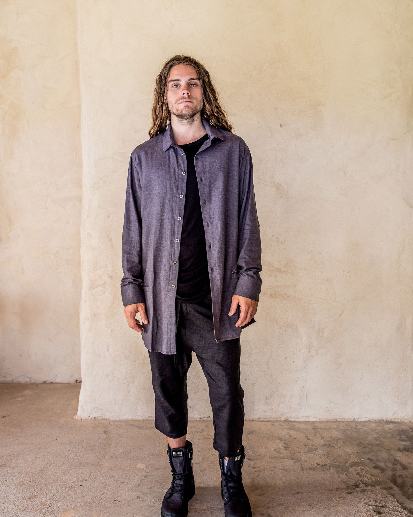 Axial Linen Shirt - Slate - Idis Designs