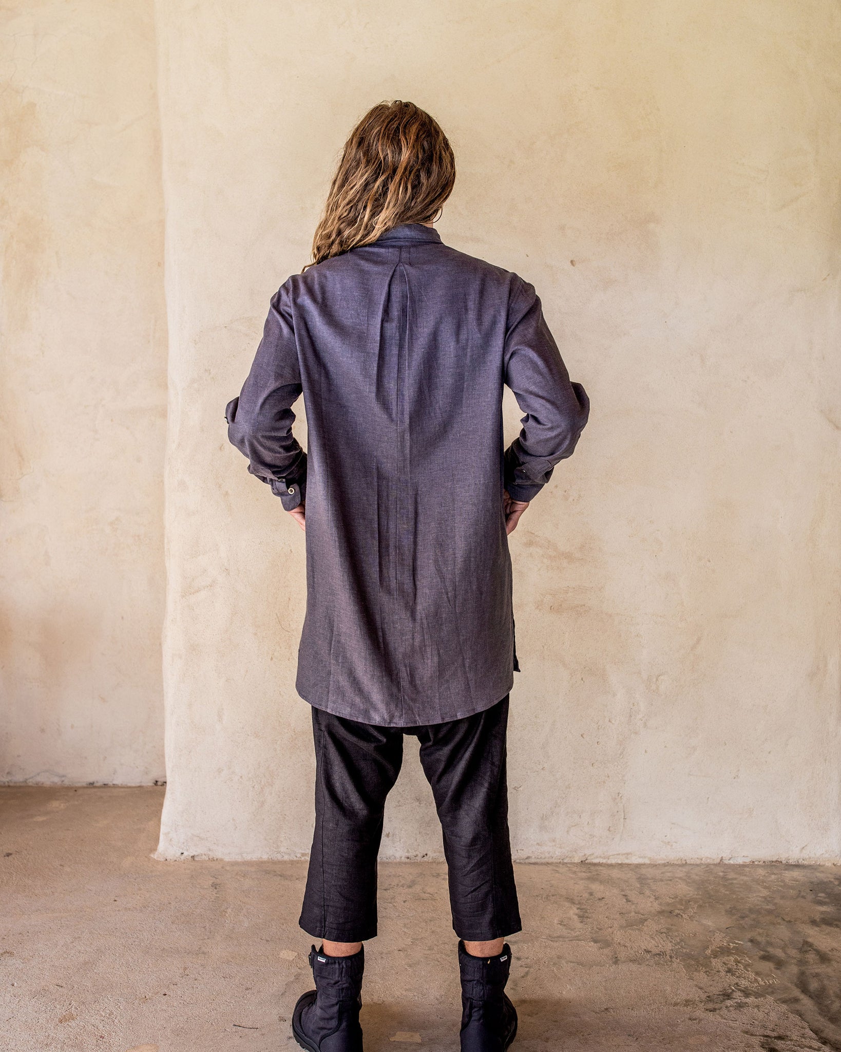 Axial Linen Shirt - Slate - Idis Designs